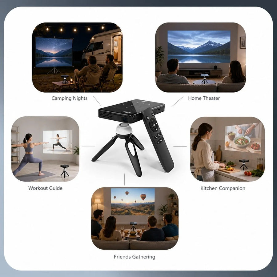 Vidéoprojecteur Android 4K Batterie Intégrée Écran 120 Pouces