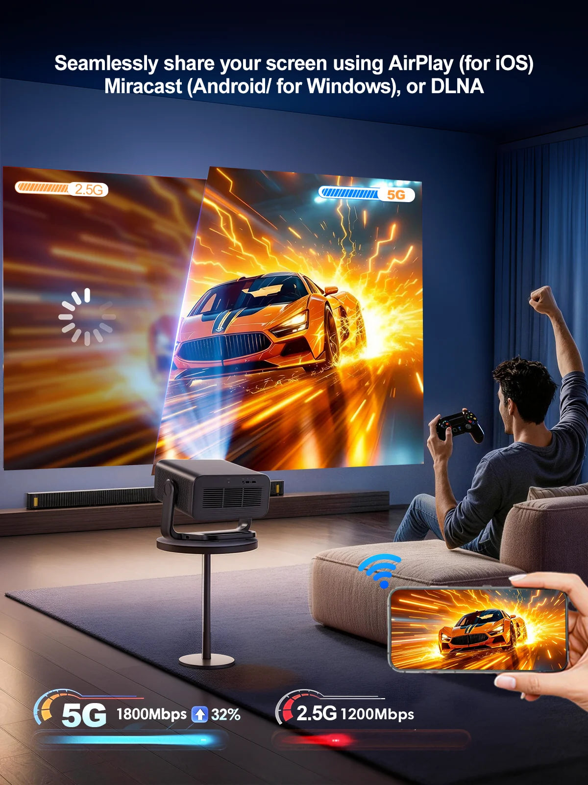 Vidéoprojecteur Premium ThundeaL 4K Dolby 3D AirPlay