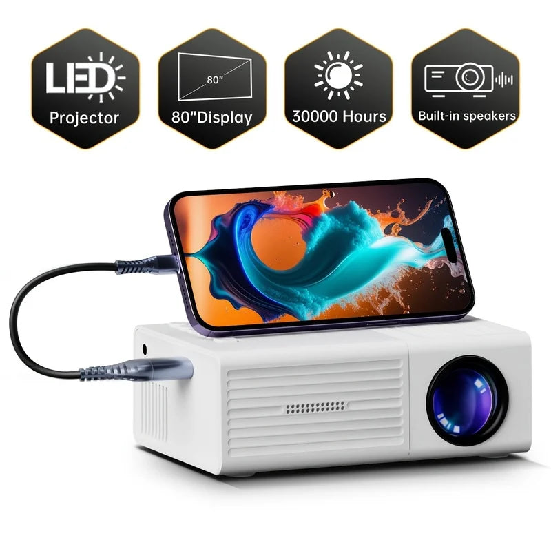 Vidéoprojecteur Portable Full HD Télécommande Multi-Appareils
