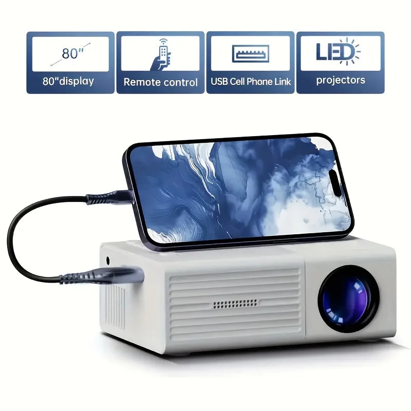 Vidéoprojecteur Portable Full HD Télécommande Multi-Appareils