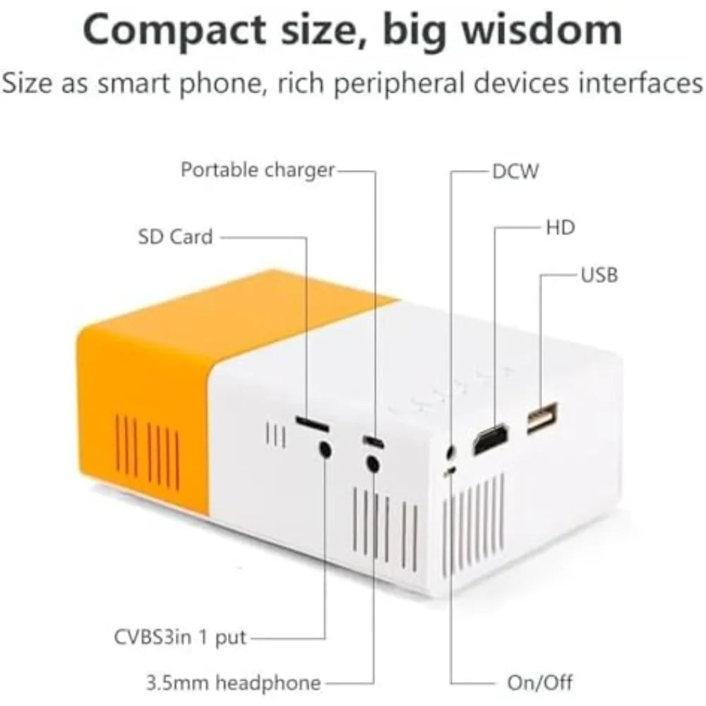 Mini Vidéoprojecteur Cinéma Plein Air HDMI USB AV