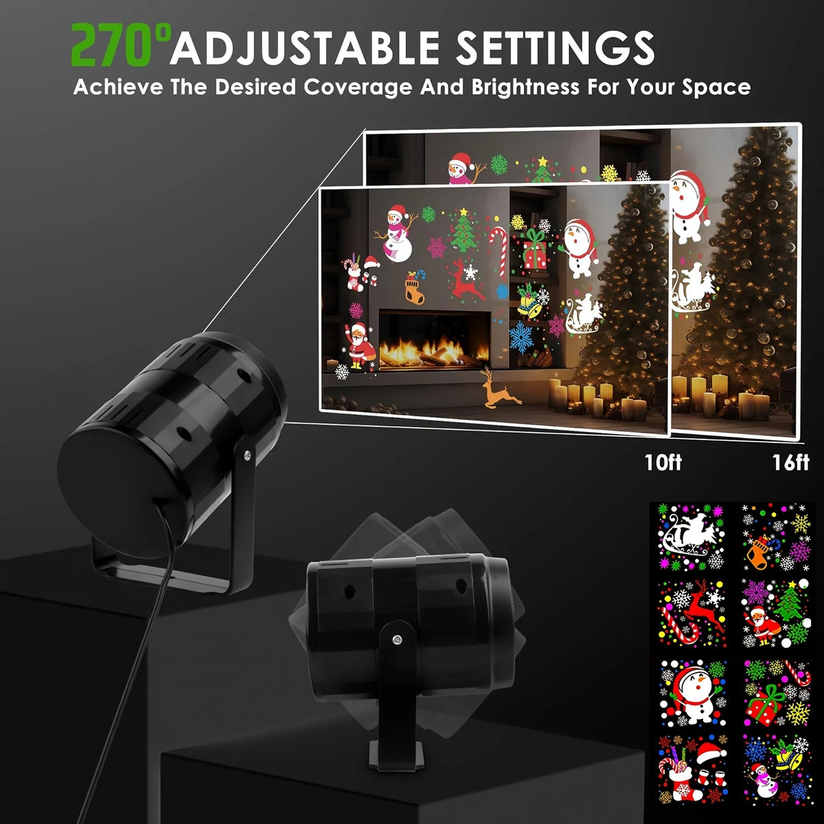 Idée cadeau de Noël : projecteur laser USB 16 motifs et sa boîte
