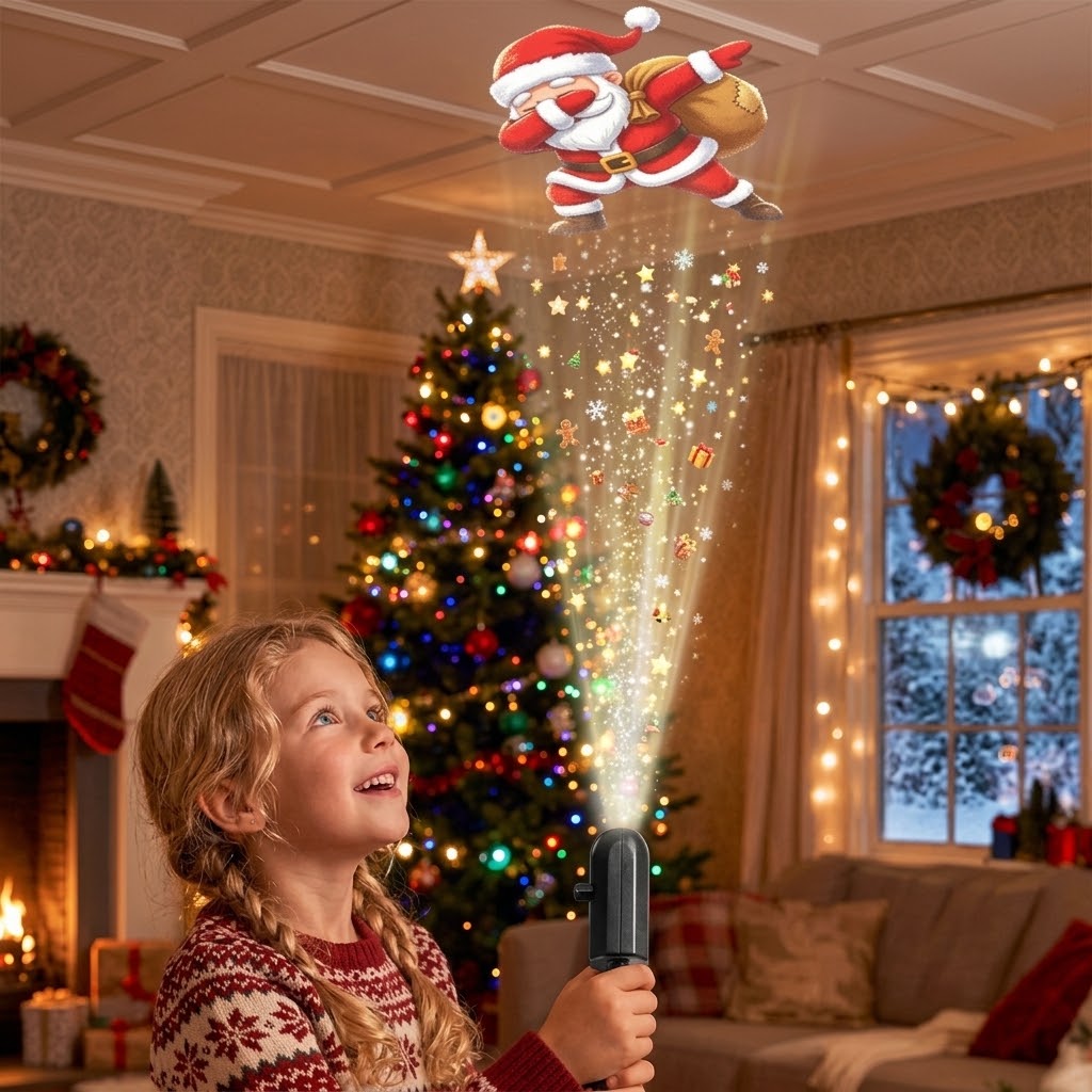 Diapositives de Noël interchangeables livrées avec cette idée cadeau de Noël abordable