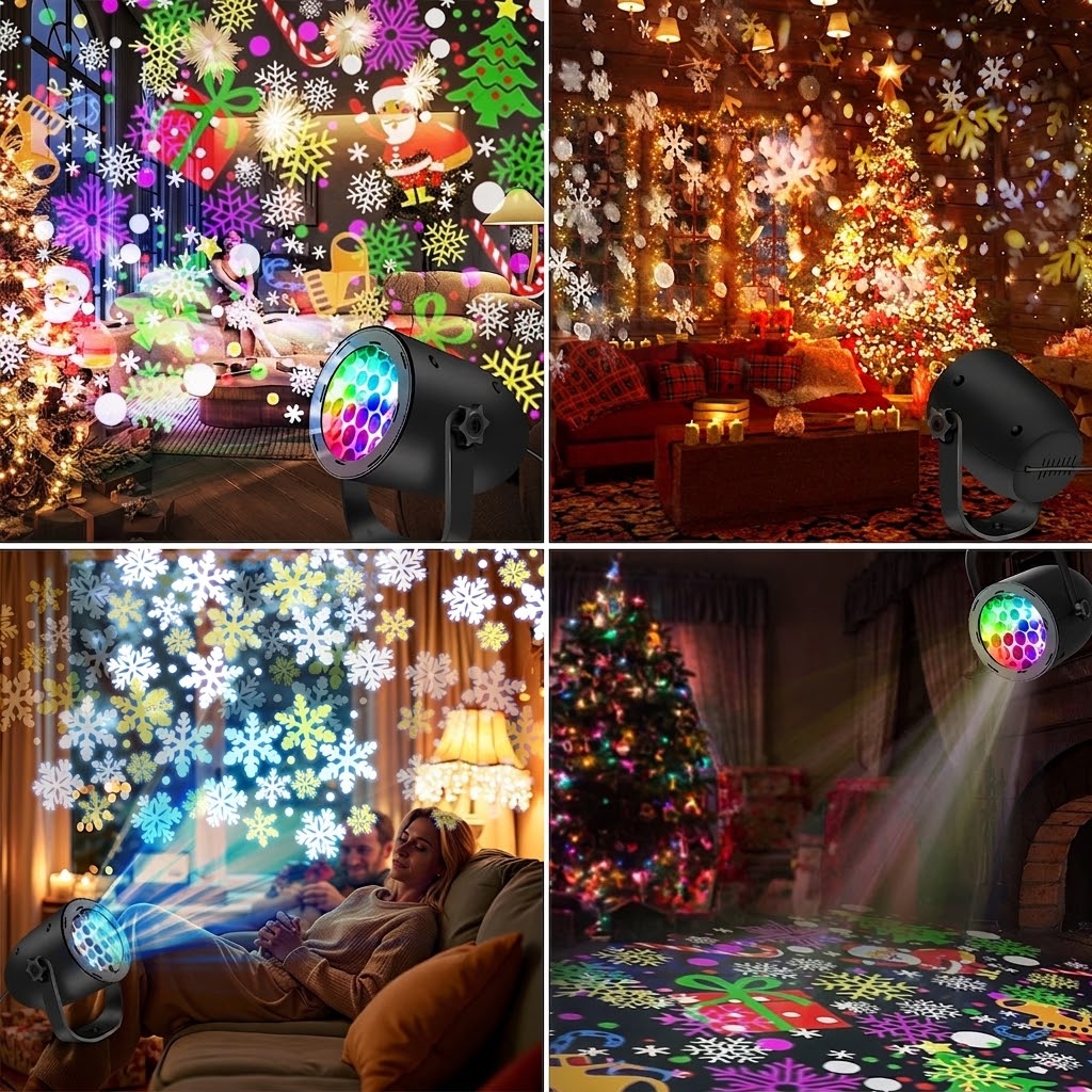 Projecteur LED flocons pour une décoration de Noël en intérieur comme en extérieur