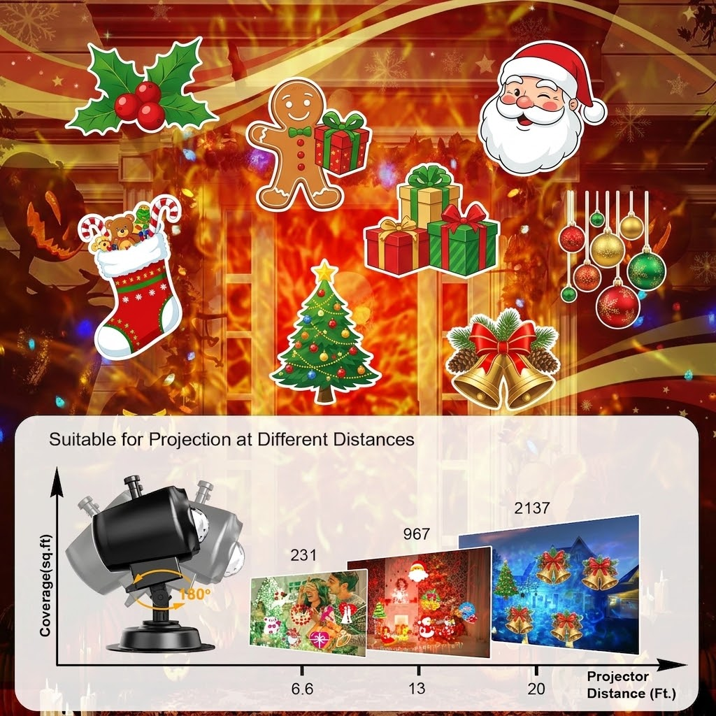 Télécommande et minuterie du projecteur, cadeau de Noël pratique à installer en extérieur