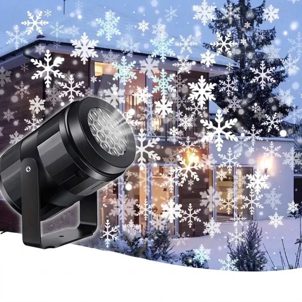 Projecteur Flocon de Neige USB Rotatif – Décoration de Noël