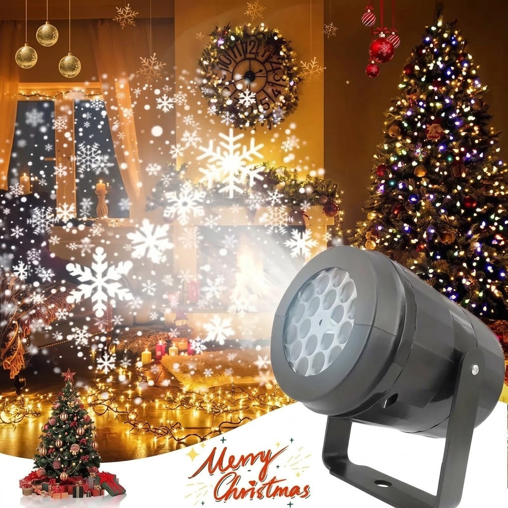 Projecteur Flocon de Neige USB Rotatif – Décoration de Noël